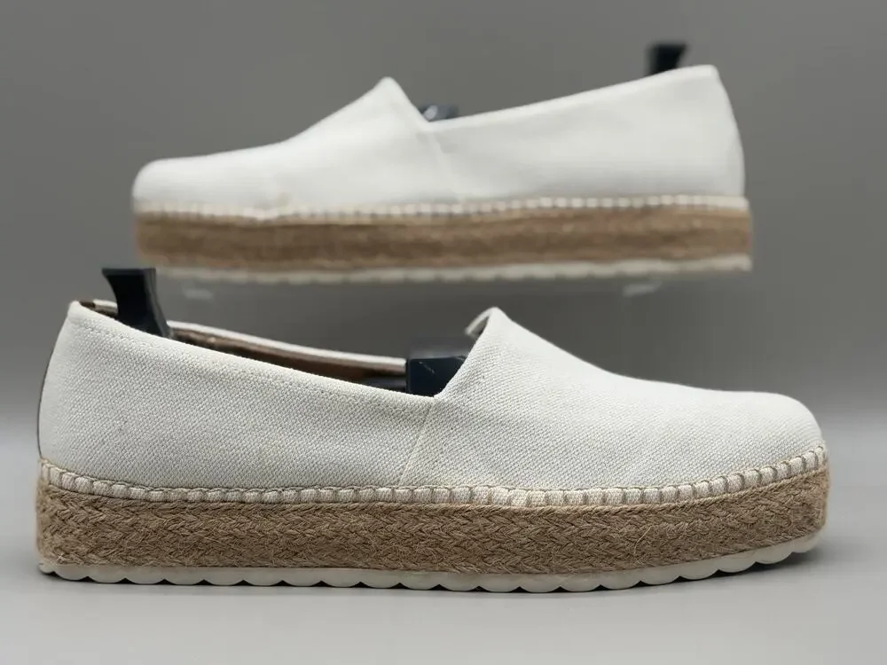 Dr. Scholl's Shoes Women's Sunray Espadrille Loafer White Canvas, Size 11 M